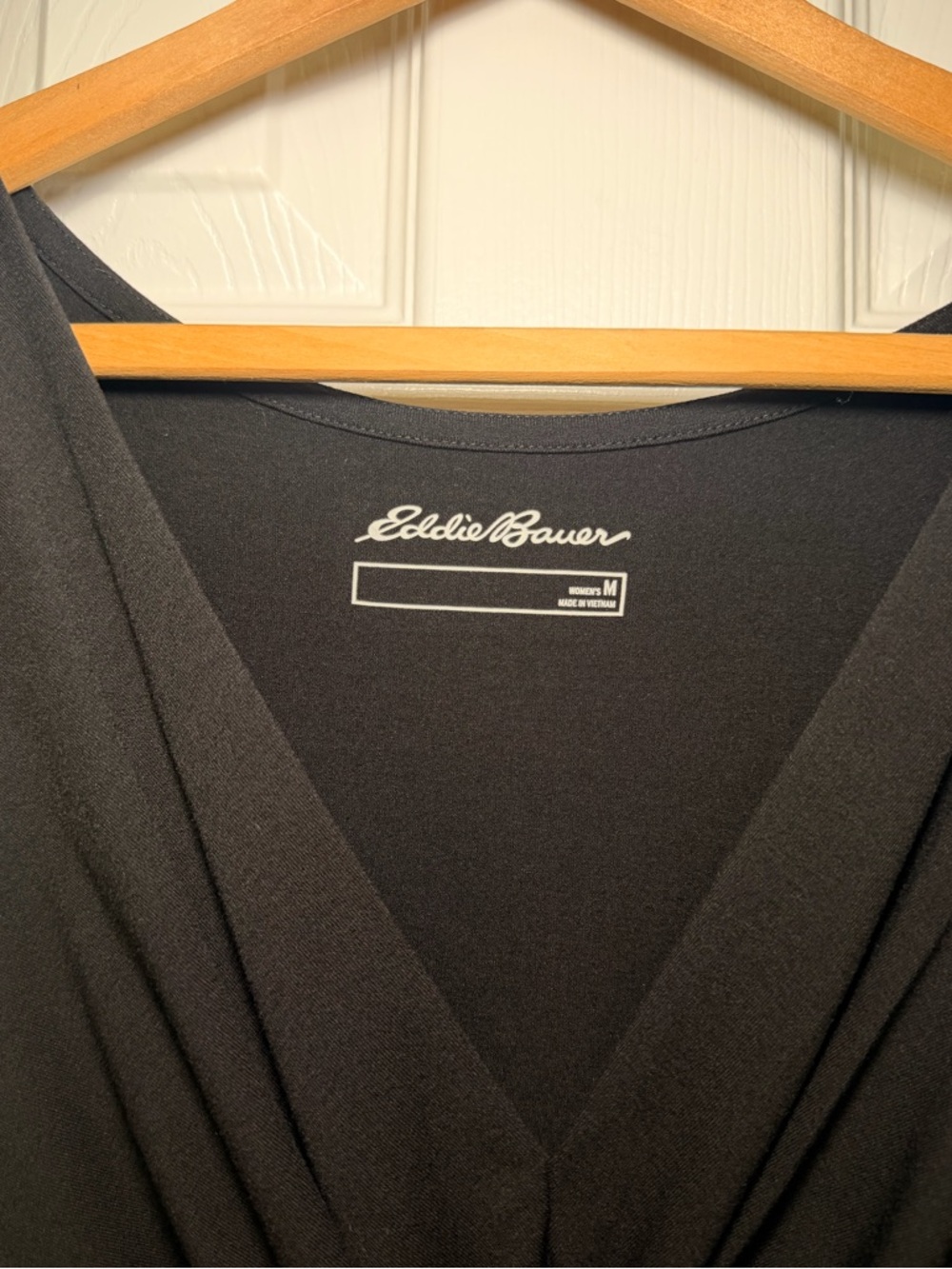 Eddie Bauer Travex Aster Knot Dress M Black Active Travel UPF50 Outdoor Hiking - Picture 2 of 9